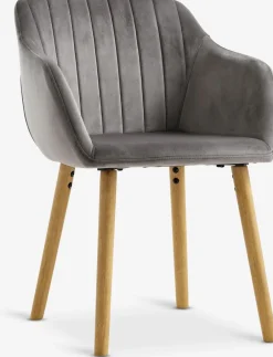 Sillas De Comedor>JYSK ADSLEVSilla de comedor ADSLEV terciopelo /natural Gris
