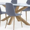 Mesas De Comedor|Conjuntos De Comedor>JYSK AGERBY + JONSTRUPMesa AGERBY L190 roble natural +4 sillas JONSTRUP azul claro