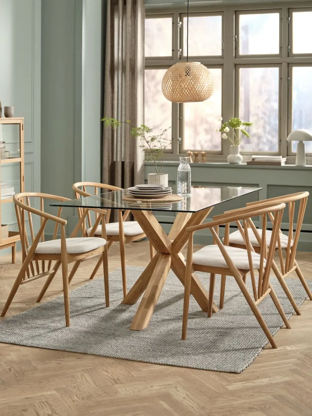 Mesas De Comedor>Royal Oak AGERBYMesa de comedor AGERBY 90x160 cristal/roble natural