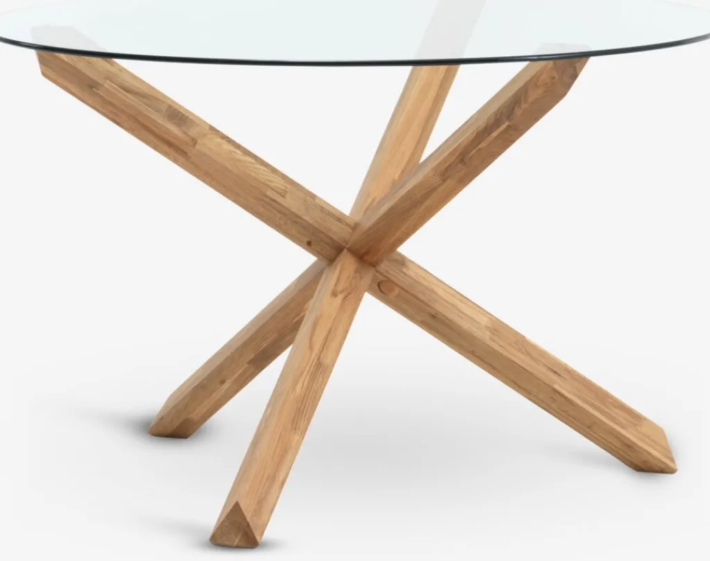 Mesas De Comedor>Royal Oak AGERBYMesa de comedor AGERBY Ø119 cristal/roble natural