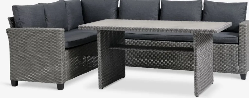 Conjuntos Mesa Y Sillas De Jardín|Muebles De Jardín>JYSK AGERMOSEConjunto muebles jardín AGERMOSE 6 plazas Gris