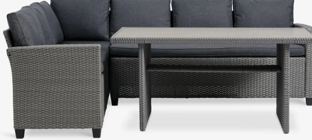 Conjuntos Mesa Y Sillas De Jardín|Muebles De Jardín>JYSK AGERMOSEConjunto muebles jardín AGERMOSE 6 plazas Gris