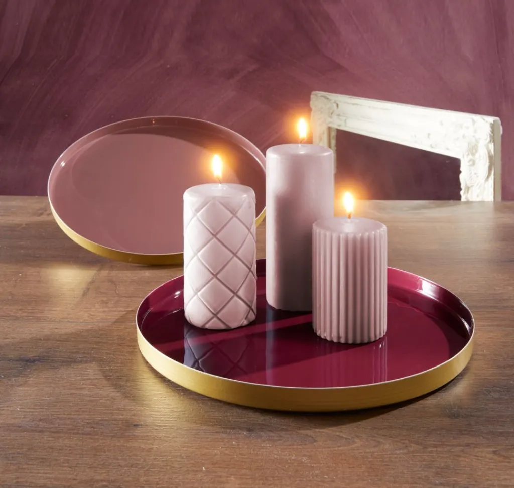 Velas Y Servilletas|Velas Y Servilletas>JYSK ALFREDVela pilar ALFRED rosa juego de 3