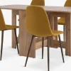 Mesas De Comedor|Conjuntos De Comedor>JYSK ALLING + JONSTRUPMesa ALLING L100/163 roble cálido + 4 sillas JONSTRUP curry