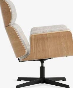 Sillones>JYSK ALLINGESillón reclinable ALLINGE giratorio tela beis/negro