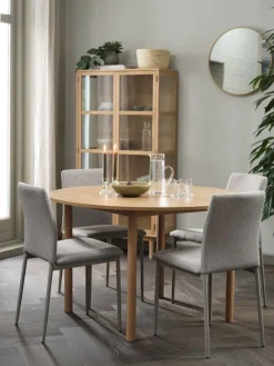Mesas De Comedor|Conjuntos De Comedor>JYSK ALSTED + BRANDEMesa ALSTED Ø120 roble natural + 4 sillas BRANDE beis