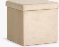 Pufs|Pufs>JYSK AUNINGPuf AUNING 38x38 con almacenaje terciopelo arena oscuro