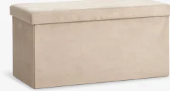 Pufs|Pufs>JYSK AUNINGPuf AUNING 76x38 con almacenaje terciopelo arena oscuro