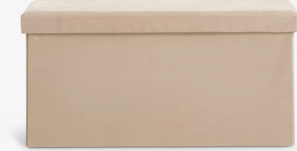 Pufs|Pufs>JYSK AUNINGPuf AUNING 76x38 con almacenaje terciopelo arena oscuro