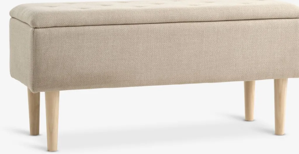 Bancos|Bancos>JYSK BADSTEDBanco BADSTED con almacenaje tela beis/color roble Beige