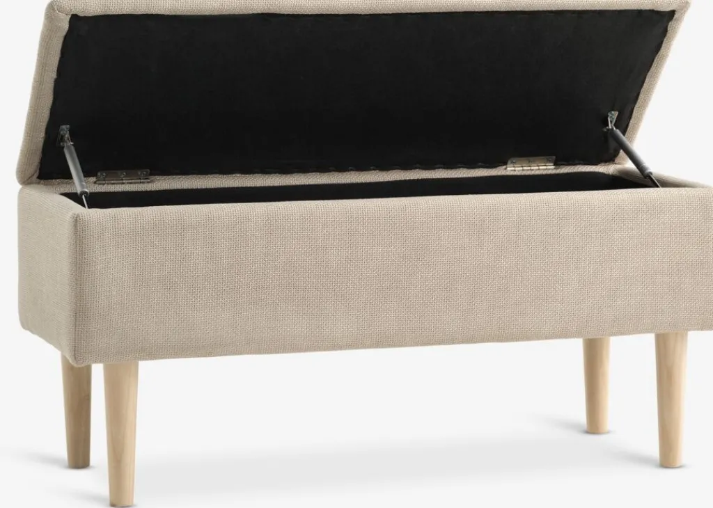 Bancos|Bancos>JYSK BADSTEDBanco BADSTED con almacenaje tela beis/color roble Beige
