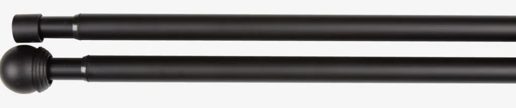 Barras Y Rieles Para Cortinas>JYSK BALLBarra de cortina doble BALL 120-210cm Negro