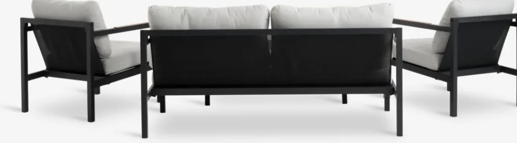Conjuntos Mesa Y Sillas De Jardín|Muebles De Jardín>JUTLANDIA BEJSTRUPConjunto muebles jardín BEJSTRUP 4 plazas gris