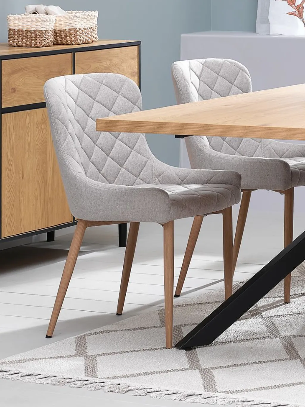 Sillas De Comedor>JYSK BELLINGESilla de comedor BELLINGE tela arena/color roble