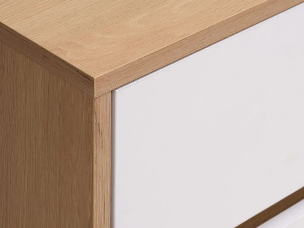Cómodas|Cómodas>JYSK BILLUNDCómoda BILLUND 3+3 cajones blanco/roble natural Blanco+Roble natural