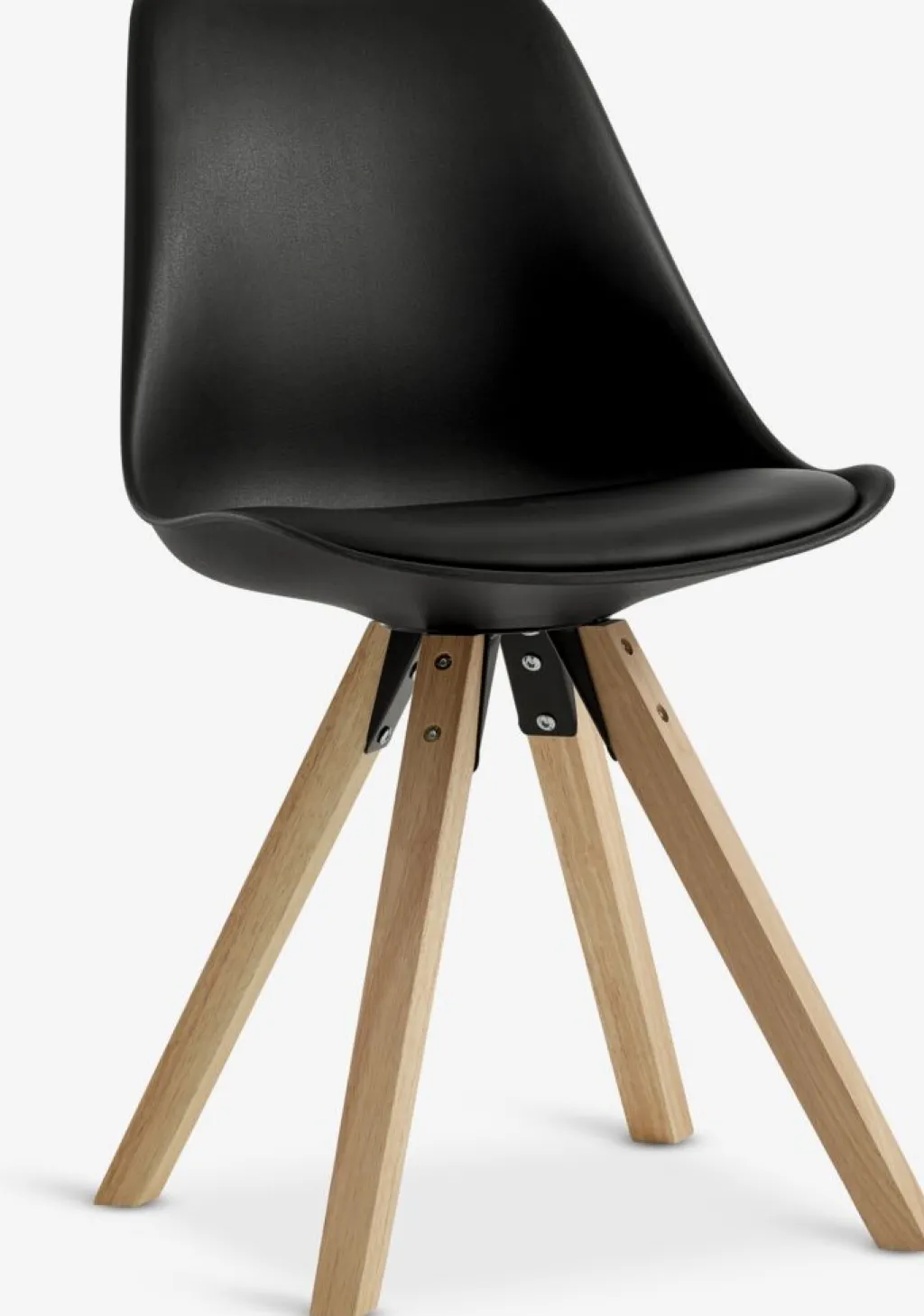 Sillas De Comedor>JYSK BLOKHUSSilla de comedor BLOKHUS polipiel /natural Negro