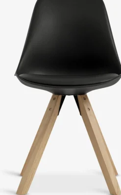 Sillas De Comedor>JYSK BLOKHUSSilla de comedor BLOKHUS polipiel /natural Negro