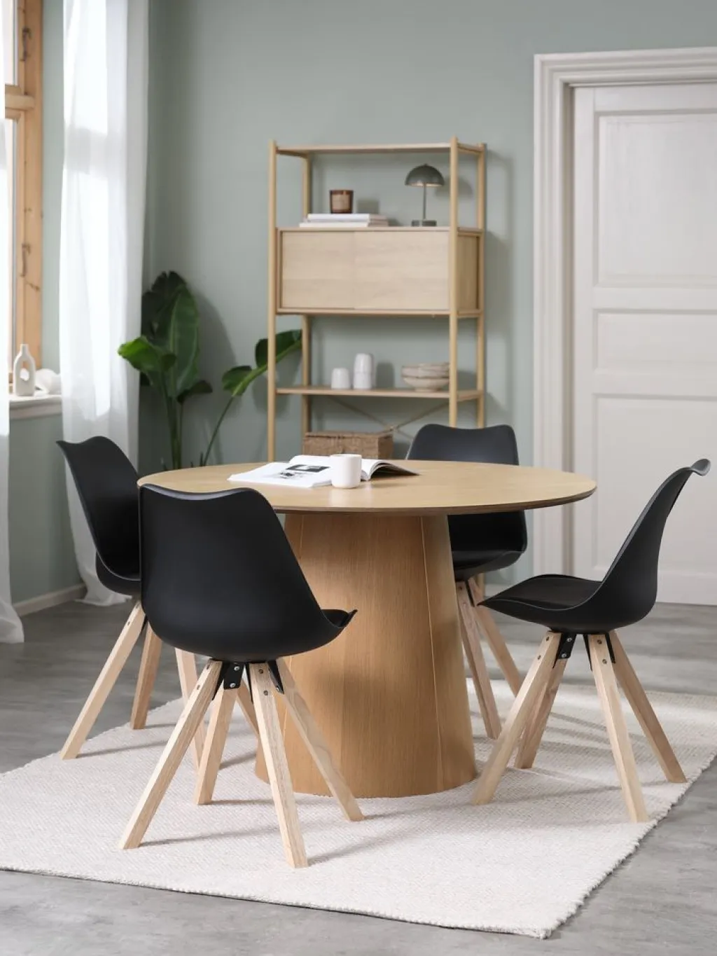 Sillas De Comedor>JYSK BLOKHUSSilla de comedor BLOKHUS polipiel /natural Negro