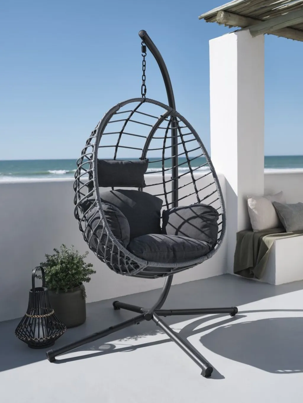 Muebles De Jardín|Hamacas Y Sillas Colgantes>JYSK BORKSilla colgante BORK A96xA192xP124 Gris