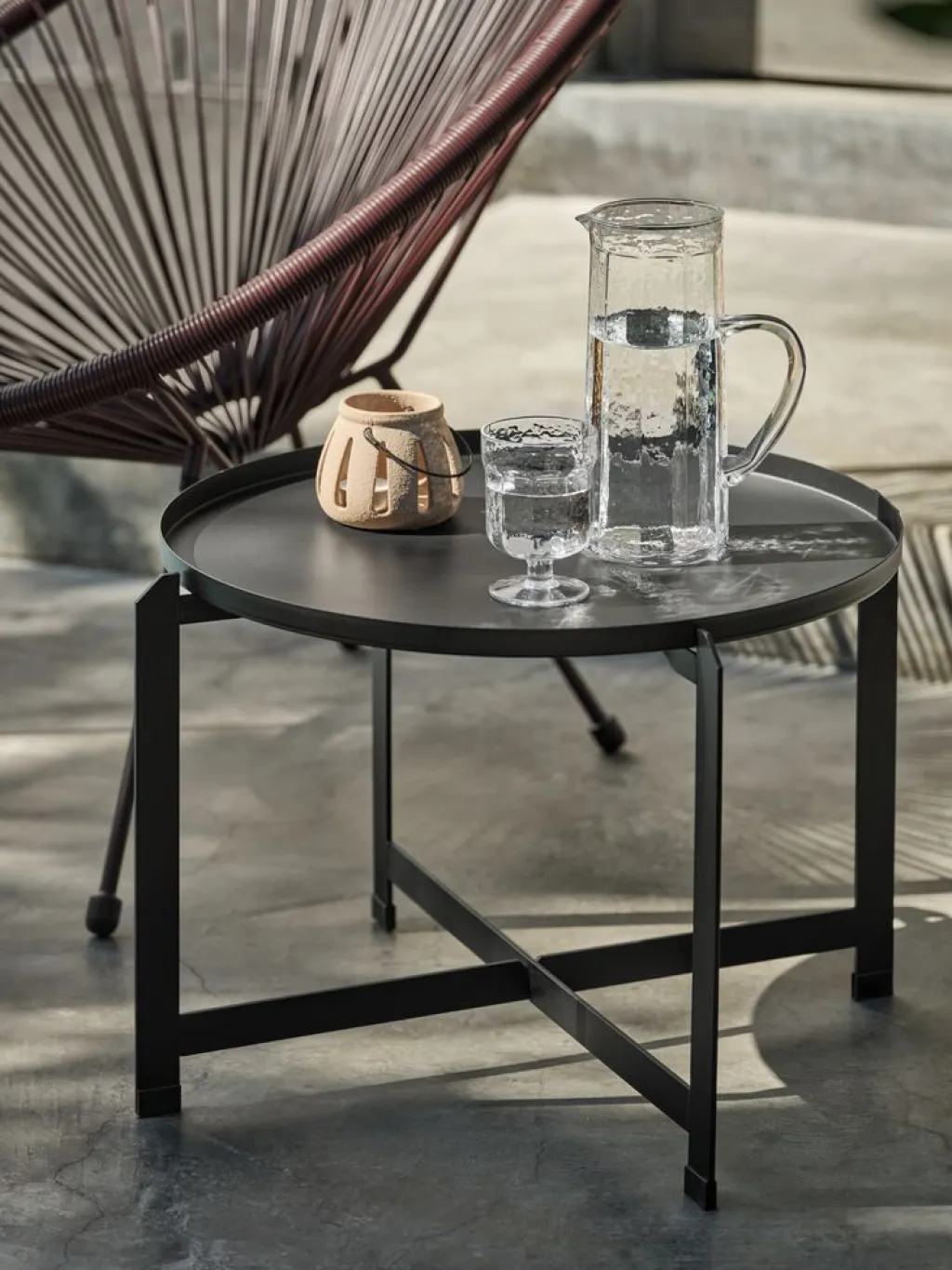 Mesas De Jardín|Muebles De Jardín>JYSK BORREMesa auxiliar BORRE Ø50xA40 Negro