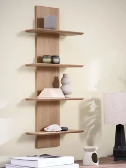 Baldas|Baldas>JYSK BORUMEstante de pared BORUM 4 estantes color roble natural
