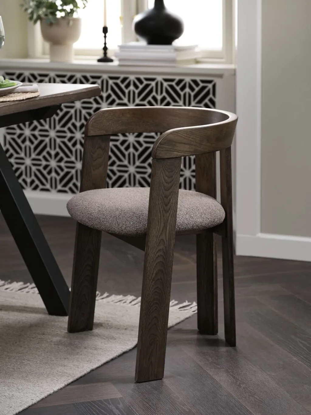Sillas De Comedor>JYSK BOVRUPSilla de comedor BOVRUP /tela marrón Roble oscuro