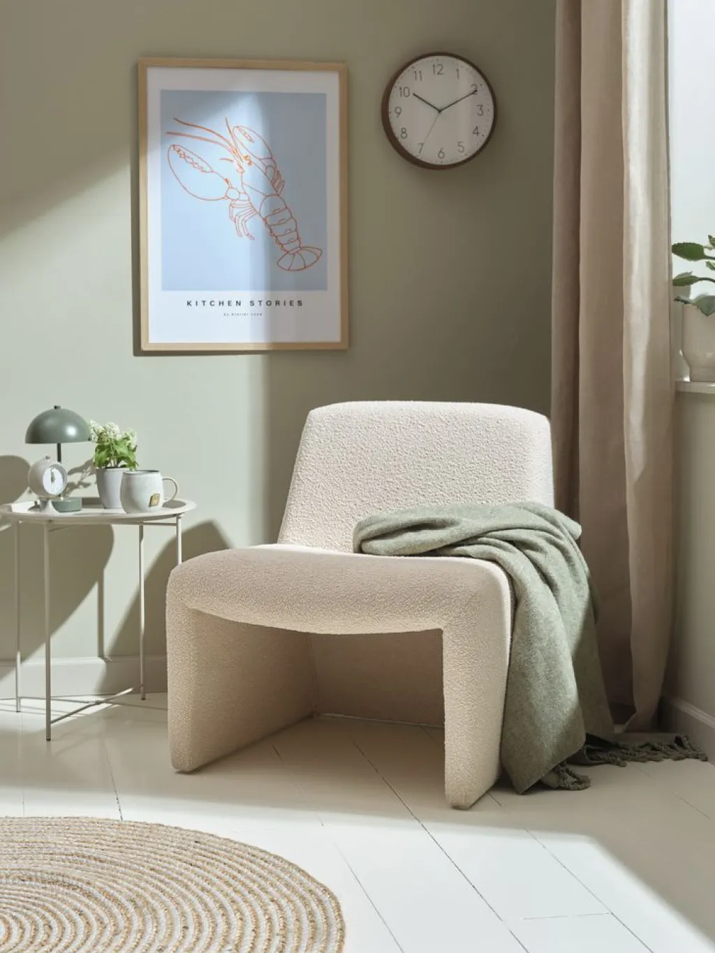 Sillones>JYSK BULLERUPSillón BULLERUP tela de felpa blanco crudo