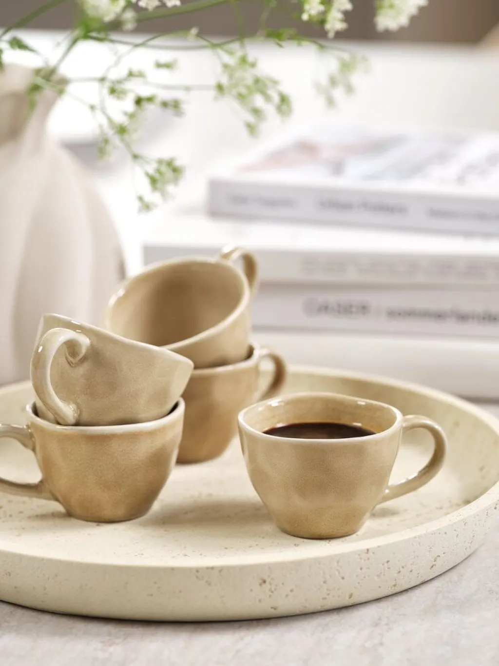Vasos Y Tazas>JYSK DETMERTaza de café DETMER Ø7xA5cm 11cl beis