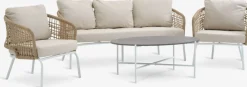 Conjuntos Mesa Y Sillas De Jardín|Muebles De Jardín>JUTLANDIA DYVIGConjunto muebles jardín DYVIG 5 plazas secado rápido blanco