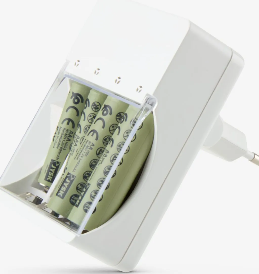 Pilas|Pilas>JYSK EIKCargador de pilas EIK con enchufe blanco