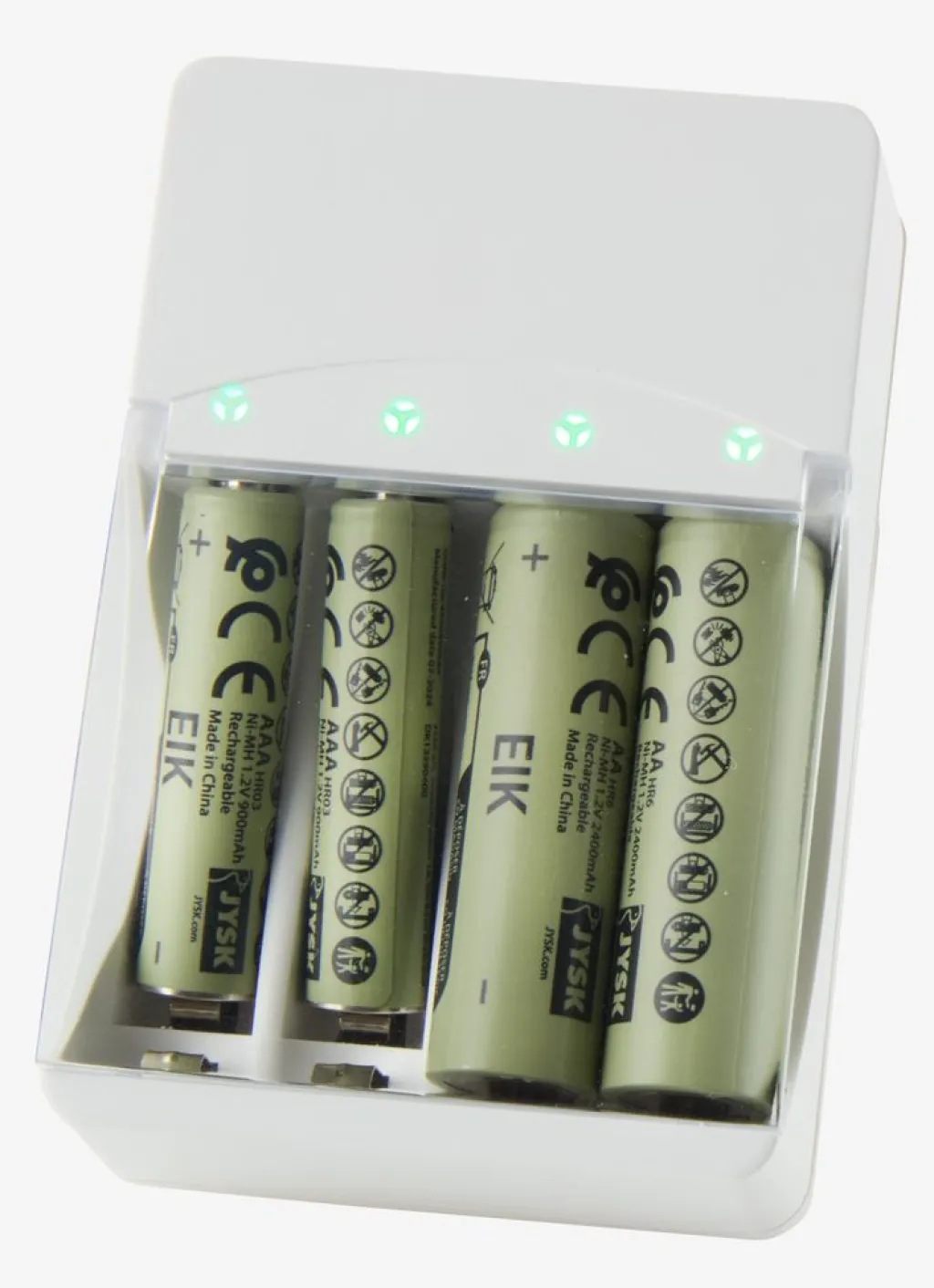 Pilas|Pilas>JYSK EIKCargador de pilas EIK con enchufe blanco