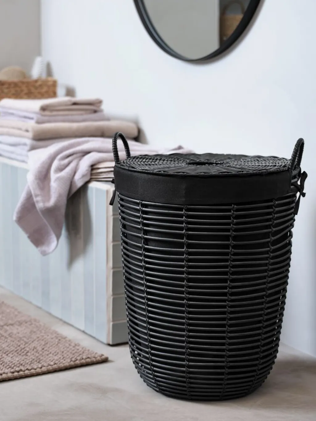 Cestos Para La Ropa|Cestos Para La Ropa>JYSK ELIFCesta para ropa ELIF Ø40xA56cm negro con tapa