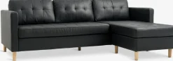 2 Plazas|3 Plazas>JYSK FALSLEVSofá FALSLEV chaise longue polipiel Negro