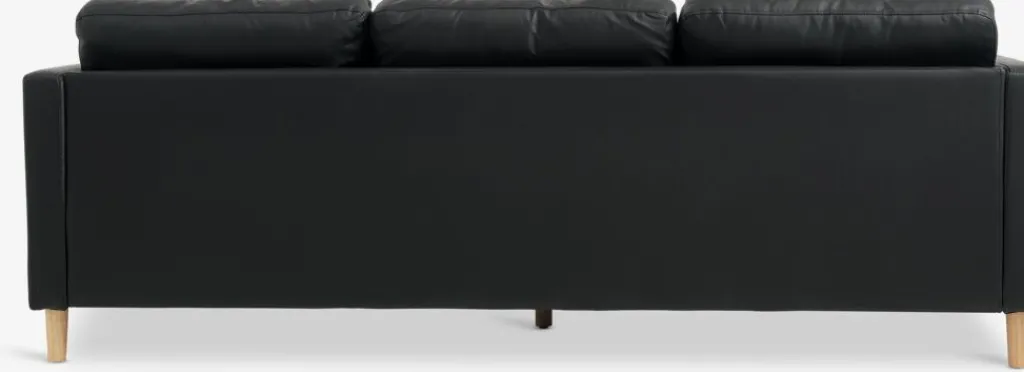 2 Plazas|3 Plazas>JYSK FALSLEVSofá FALSLEV chaise longue polipiel Negro
