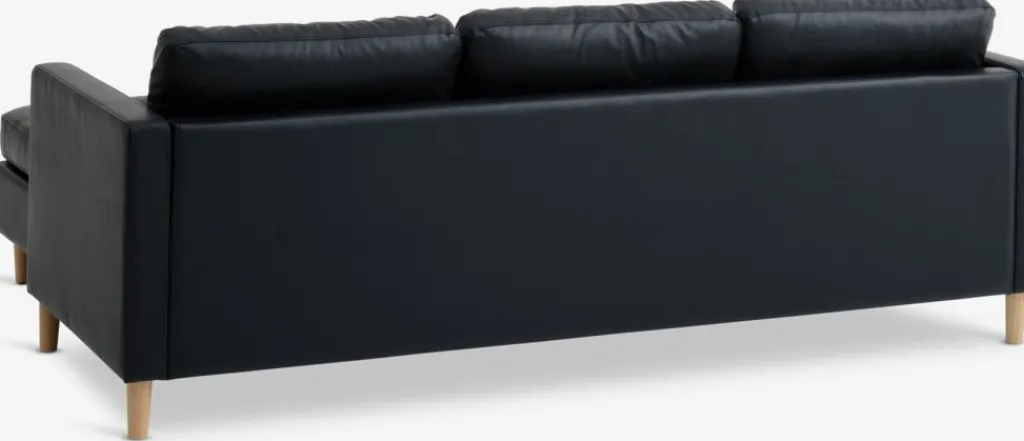 2 Plazas|3 Plazas>JYSK FALSLEVSofá FALSLEV chaise longue polipiel Negro