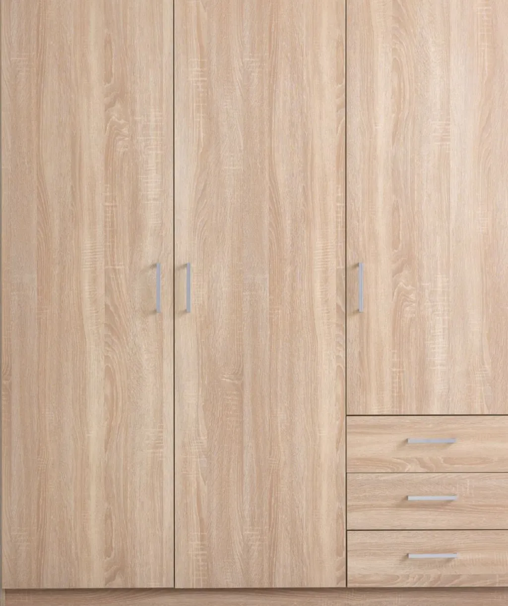 Armarios|Todos Los Armarios>JYSK FANDRUPArmario FANDRUP 145x176 3 puertas 3 cajones color roble cl Roble claro