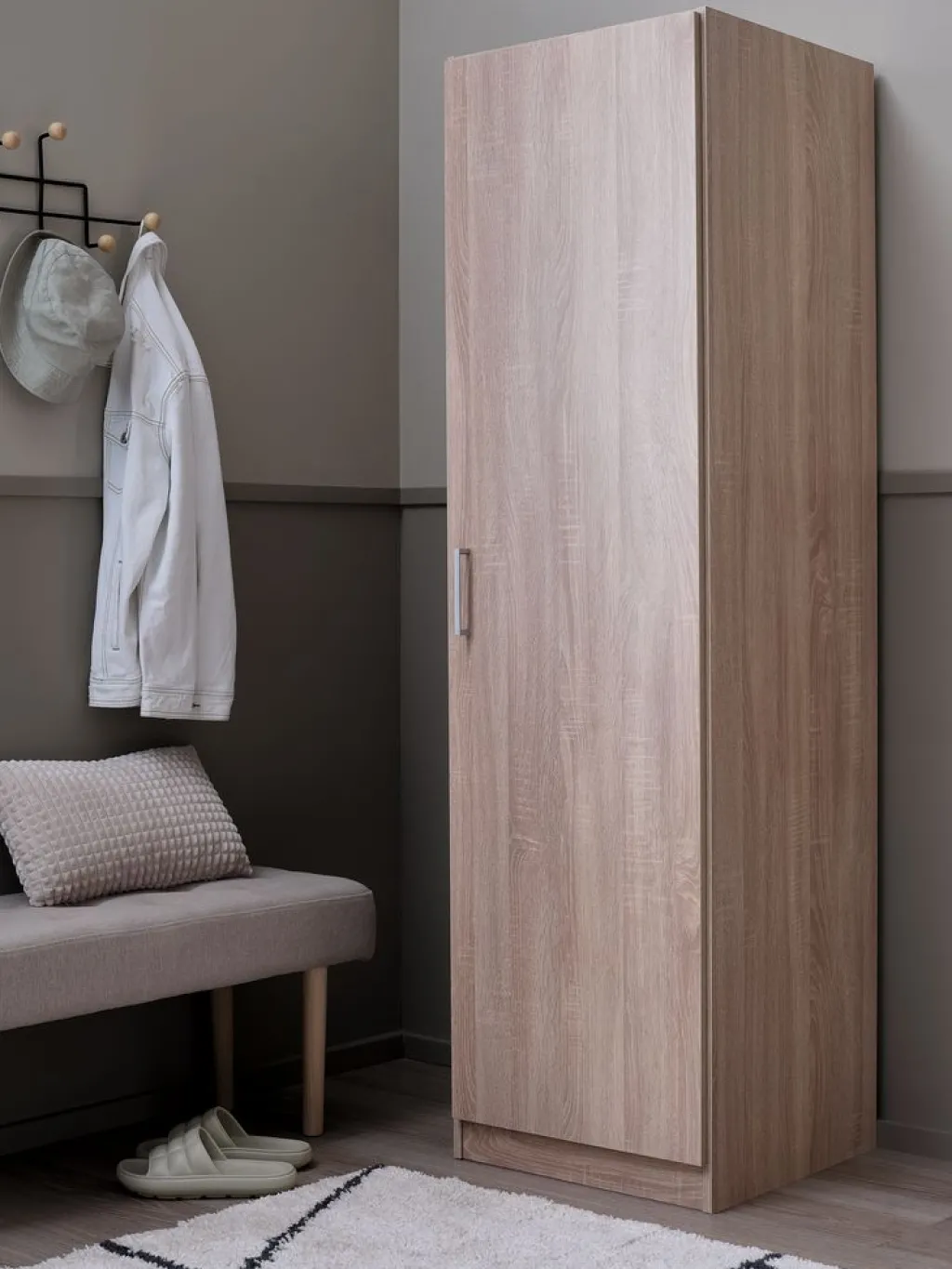 Armarios|Todos Los Armarios>JYSK FANDRUPArmario FANDRUP 50x176 1 puerta color Roble claro