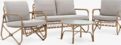 Conjuntos Mesa Y Sillas De Jardín|Muebles De Jardín>JYSK FJANDConjunto muebles jardín FJAND 4 plazas bambú natural
