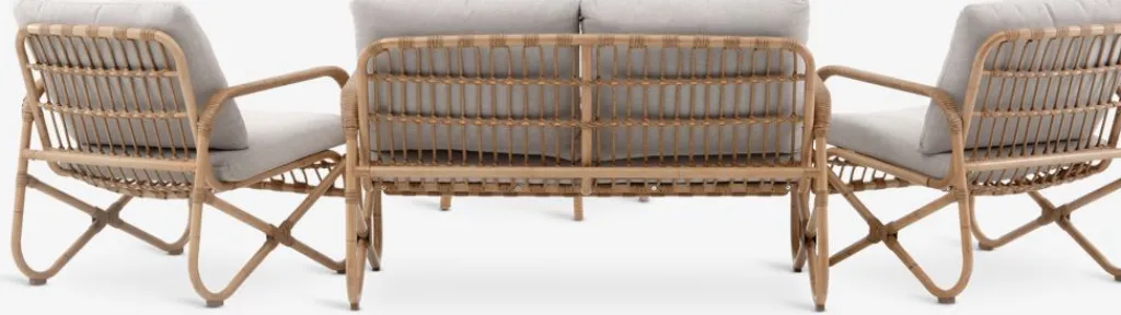 Conjuntos Mesa Y Sillas De Jardín|Muebles De Jardín>JYSK FJANDConjunto muebles jardín FJAND 4 plazas bambú natural