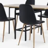 Mesas De Comedor|Conjuntos De Comedor>JYSK FOLDINGBRO + JONSTRUPMesa FOLDINGBRO L130 roble cálido + 4 sillas JONSTRUP negro