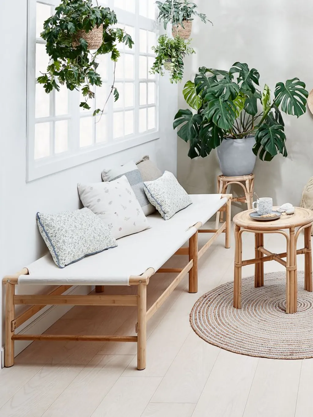 Divanes Cama>JYSK FRYDENDALDiván cama FRYDENDAL 196x72 tela beis/bambú