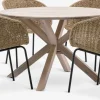 Conjuntos Mesa Y Sillas De Jardín>JYSK FUGLSAND + TUERNEMesa FUGLSAND Ø120 madera dura + 4 sillas TUERNE natural