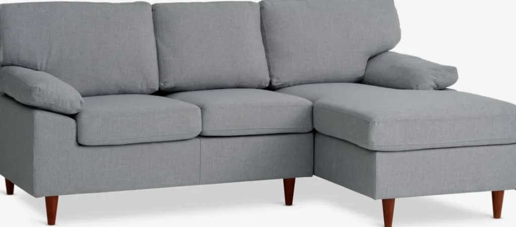 2 Plazas|3 Plazas>JYSK GEDVEDSofá chaise longue GEDVED tela Gris claro