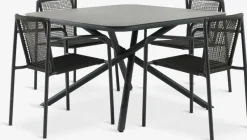 Conjuntos Mesa Y Sillas De Jardín>JYSK GOTHENBURG + KRISTIANSTADMesa GOTHENBURG L120 gris + 4 sillas KRISTIANSTAD verde