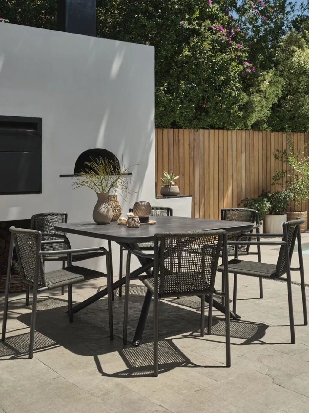 Conjuntos Mesa Y Sillas De Jardín>JYSK GOTHENBURG + KRISTIANSTADMesa GOTHENBURG L120 gris + 4 sillas KRISTIANSTAD verde