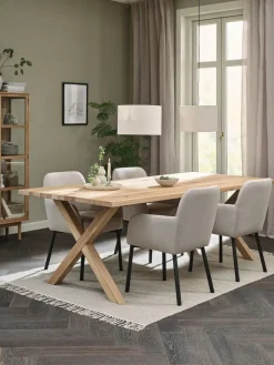 Mesas De Comedor|Conjuntos De Comedor>JYSK GRIBSKOV + SOTTRUPMesa GRIBSKOV L230 roble natural+4 sillas SOTTRUP beis/negro