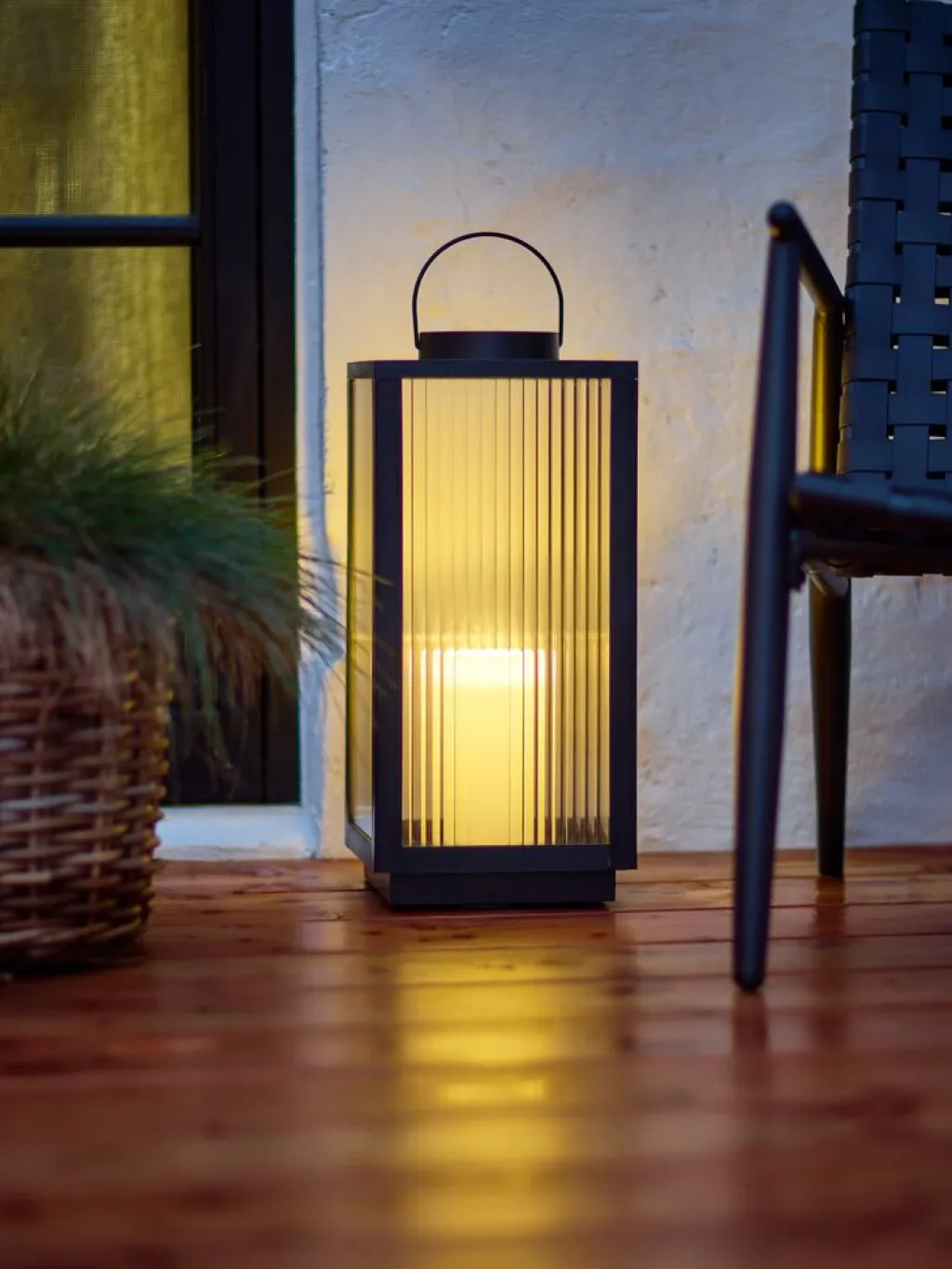 Iluminación Exterior>JYSK GULDSMEDFarol ULDSMED A22xL22xA48cm con LED negro