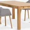 Mesas De Comedor|Conjuntos De Comedor>JYSK HAGE + ADSLEVMesa HAGE L190 roble natural+4 sillas ADSLEV terciopelo gris