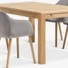 Mesas De Comedor|Conjuntos De Comedor>JYSK HAGE + ADSLEVMesa HAGE L150 roble natural+4 sillas ADSLEV terciopelo gris
