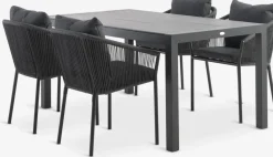 Conjuntos Mesa Y Sillas De Jardín>JUTLANDIA HAGEN + GILJAMesa HAGEN L160 + 4 sillas GILJA gris